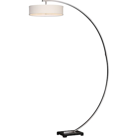 Tagus Nickel Arc Floor Lamp